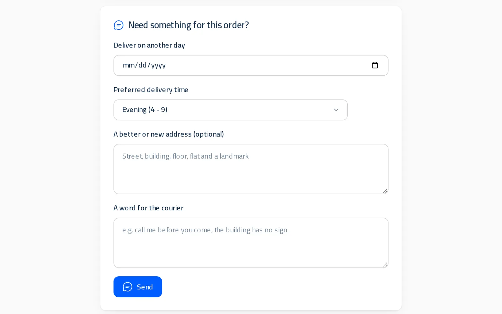 The recipient's tracking page: another day, a time of day, a better address and a word for the courier